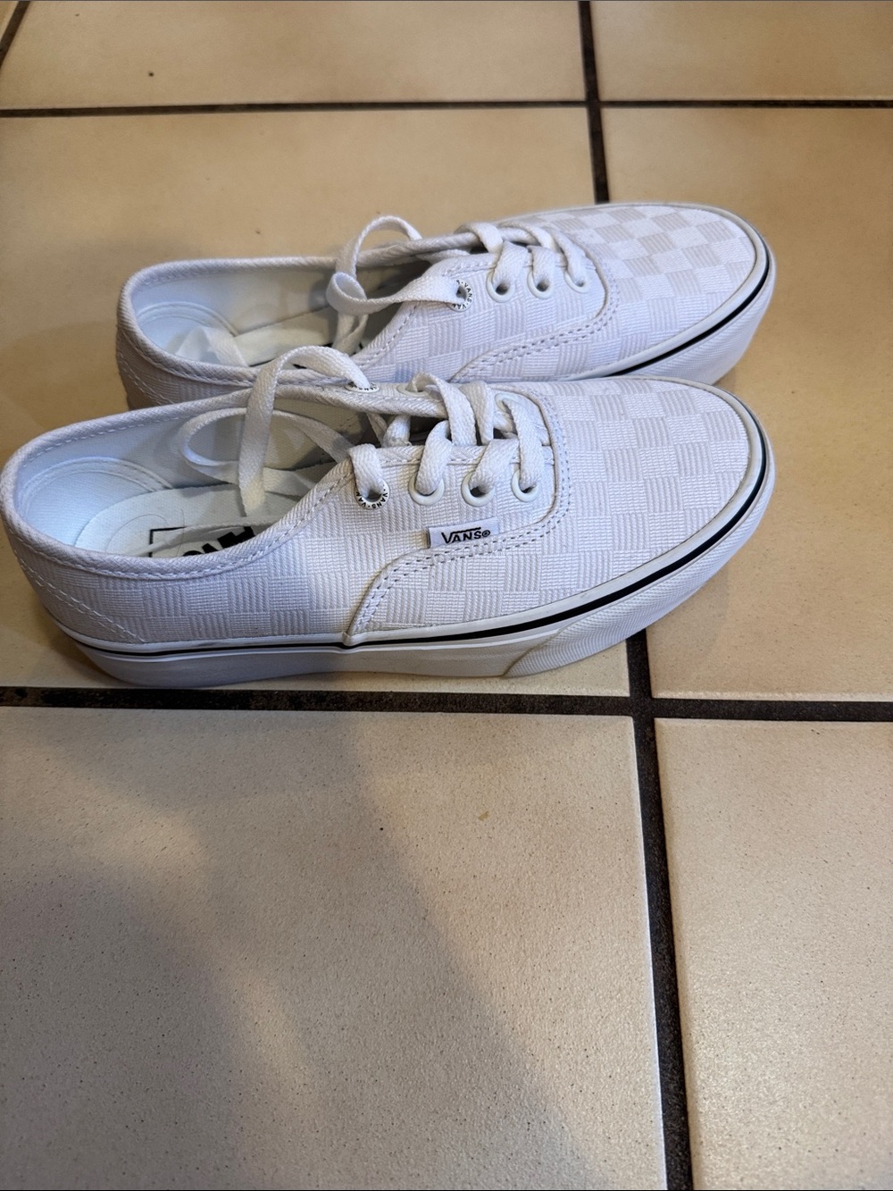Vans White Checkerboard Era Low Top Sneakers